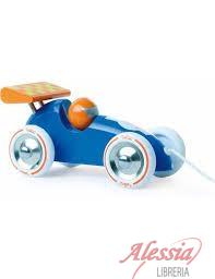 VILAC - BLUE E ORANGE PULL ALONG RACING CAR VILAC