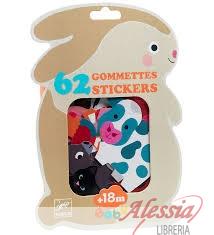 DJECO - 62 GOMMETTES STICKERS DJECO. ANIMALI DELLA FATTORIA