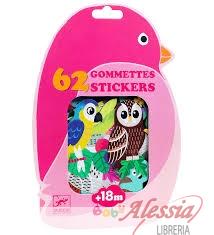 DJECO - 62 GOMMETTES STICKERS. UCCELLI DJECO