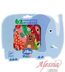 DJECO - 62 GOMMETTES STICKERS DJECO. ANIMALI DELLA SAVANA