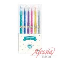 DJECO - 6 PENNE GEL GLITTER LOVELY PAPER DJECO