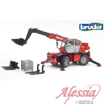 BRUDER - MANITOU CARRELLO ELEVATORE TELESCOPICO MRT 2150 CON ACCESSORI - BRUDER 02129