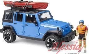 BRUDER - JEEP WRANGLER RUBICON UNLIMITED CON KAYAK E PERSONAGGIO BRUDER