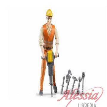 BRUDER - OPERAIO EDILE CON ACCESSORI - BRUDER 60020