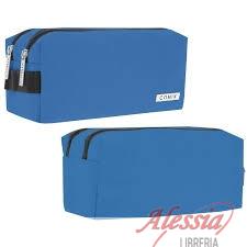 COMIX - ASTUCCIO  2 ZIP MONOCOLORE COBALTO COMIX